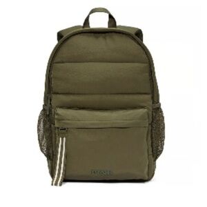 VICTORIA'S SECRET PINK Quilted Puffer Backpack VS Casual New Olive Green NWT
